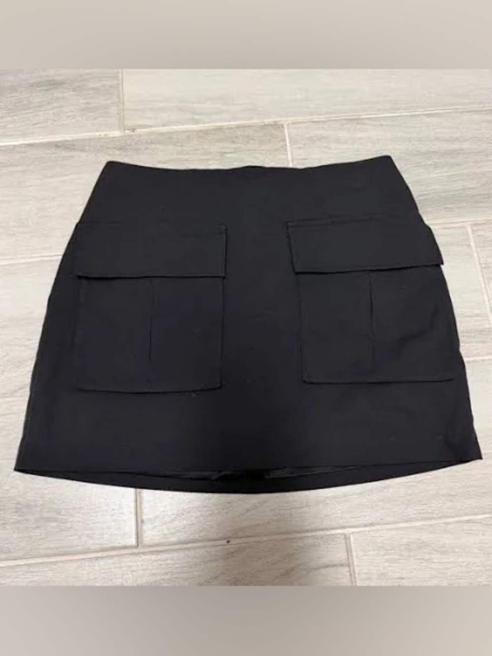 Forever 21 Black Mini Skirt with Front Flap Pockets